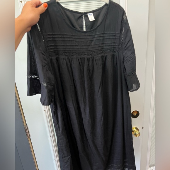 Old Navy Women’s Black Pintucked Shift Dress Size Large Tall - Picture 9 of 11